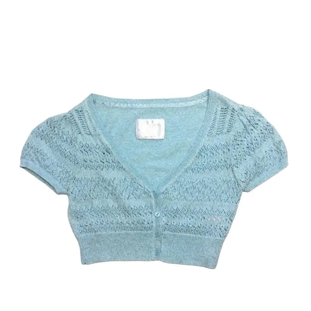 JUSTICE | Girls Crop Sweater Aqua Blue XS 8